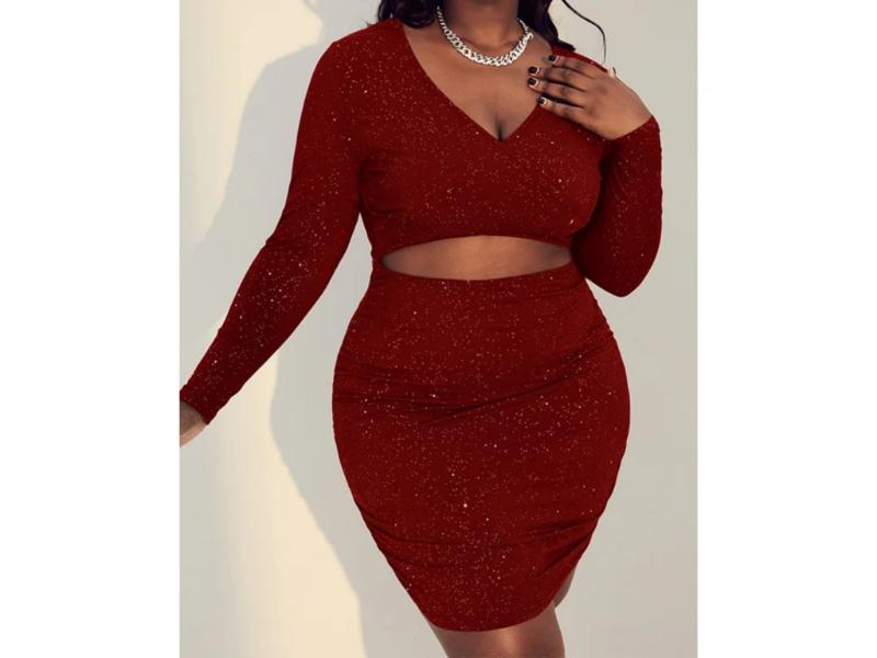Σετ Mini Φούστα Με Cut Out Και Glitter