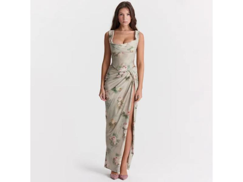 Maxi Φόρεμα Floral Με Σκίσιμο