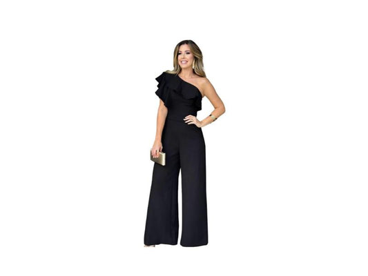 Ολόσωμη Φόρμα One Shoulder Με Βολάν