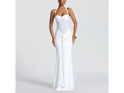 Maxi Φόρεμα Halter Με Draped Σχέδιο