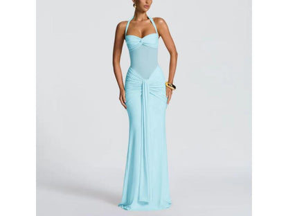 Maxi Φόρεμα Halter Με Draped Σχέδιο