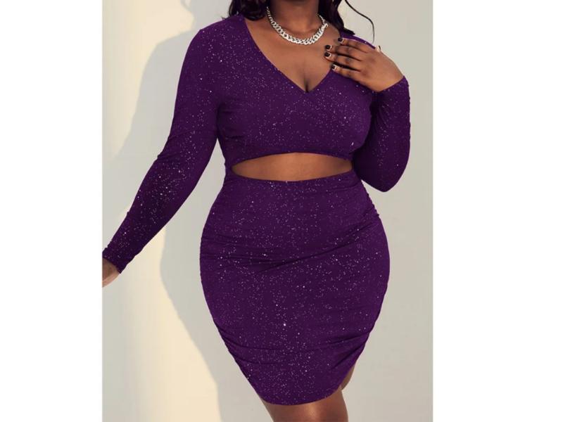 Σετ Mini Φούστα Με Cut Out Και Glitter