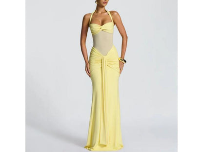 Maxi Φόρεμα Halter Με Draped Σχέδιο