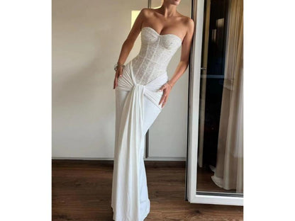 Maxi Strapless Φόρεμα Με Glam Corset